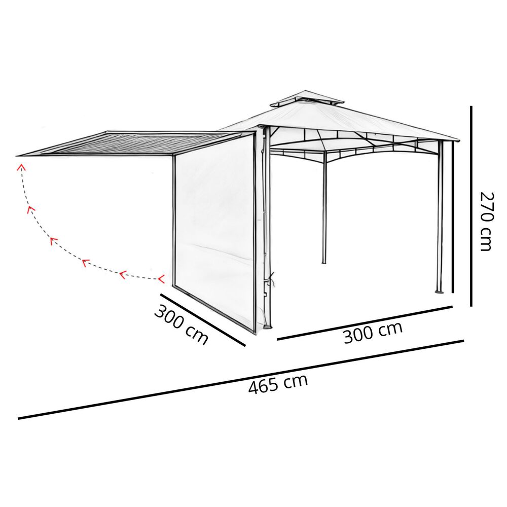Pérgola Quintay Con Lateral 3x3mt Café image number 8.0