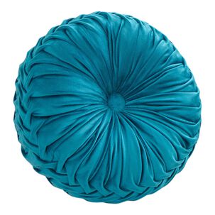Cojin Redondo De Terciopelo Decorativo Elegante 37cm Turquesa Crt-8