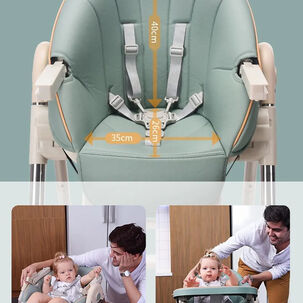 Silla De Comer Reclinable Y Plegable Crema Lubabycas