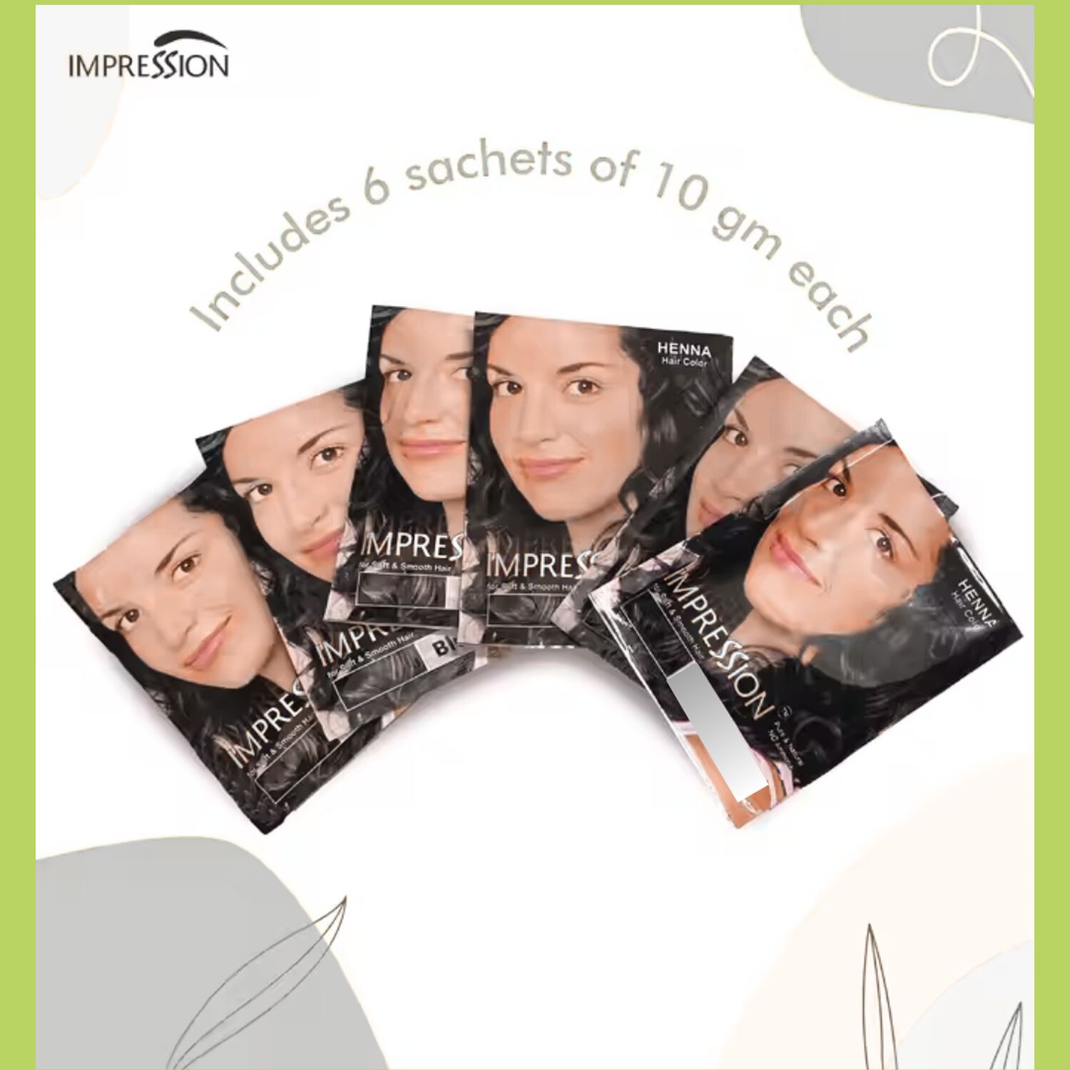Impression Henna Hair Color Negro Azulado 10 Gr X 6 Sachets image number 1.0