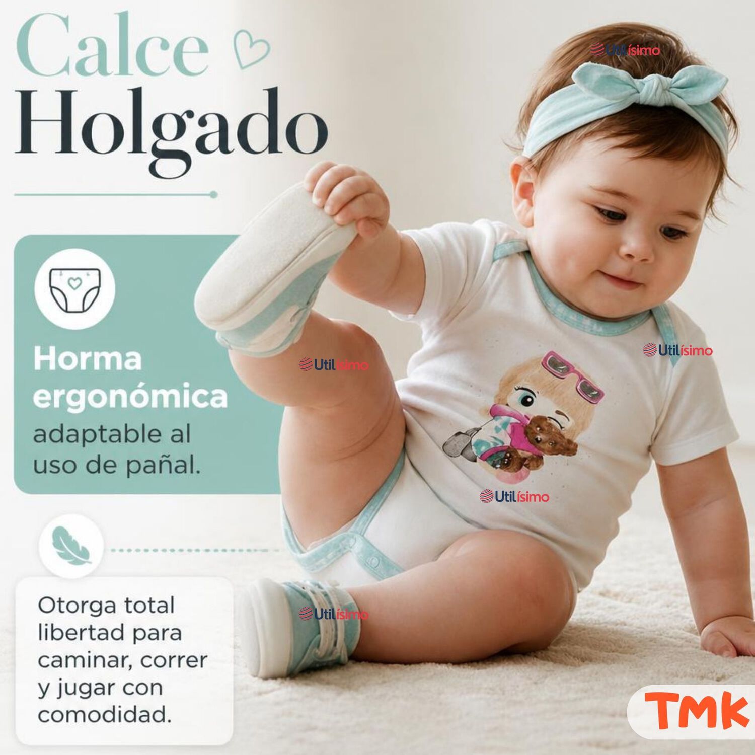 Pack 5 Bodys Manga Corta 100% Algod&oacute;n Tedmimak Ni&ntilde;a Cuddly Bears image number 6.0
