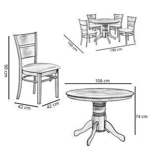 Juego De Comedor Bristol Caramelo 106 Cm 4 Sillas Marfil
