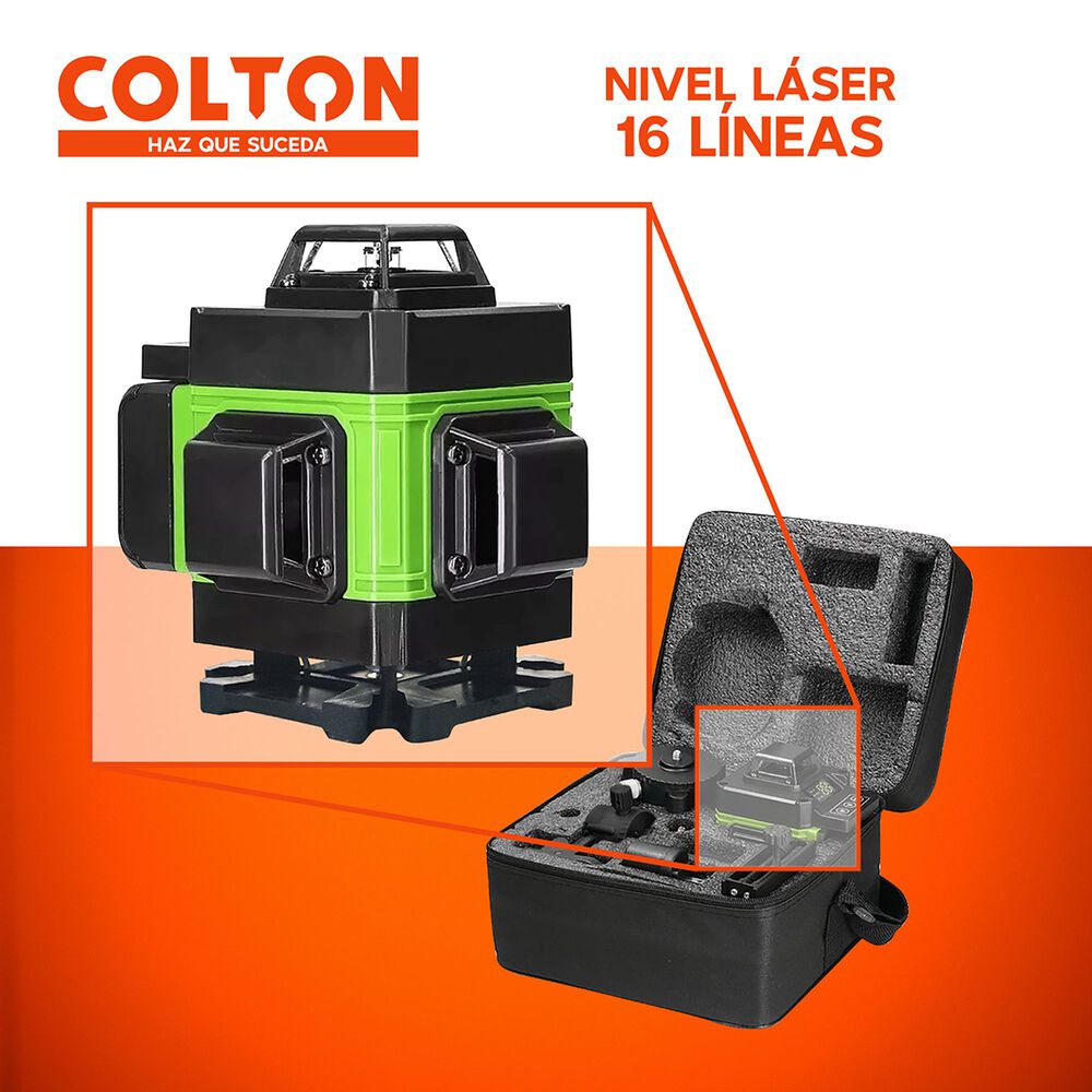 Nivel L&aacute;ser 16 L&iacute;neas Colton Auto + 2 Bater&iacute;as + Tr&iacute;pode image number 7.0
