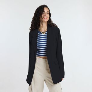Blazer Lino Con Bot&oacute;n Cuello Solapa Mujer Freedom