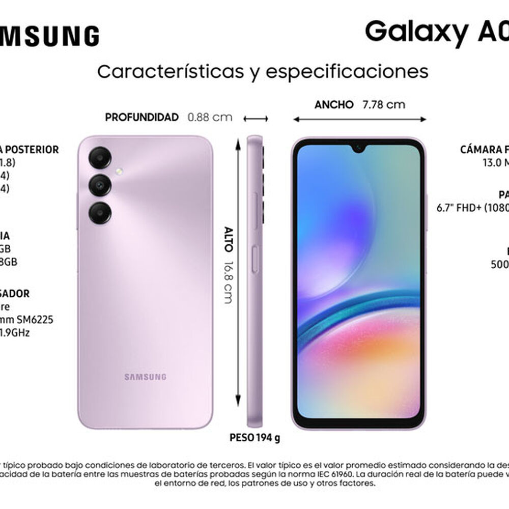 Smartphone Samsung Galaxy A05s Violeta image number 1.0