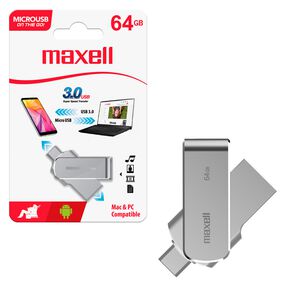 Pendrive Microusb Otg 3.0 64gb Maxell Compatible Mac Windows