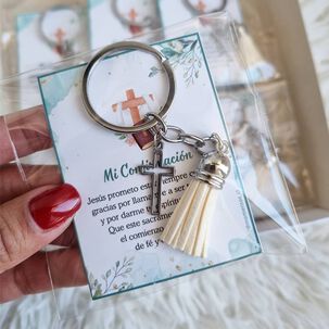 Recuerdos Encintados Confirmacion 12 Llaveros + Tarjetas