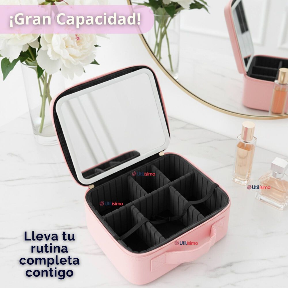 Malet&iacute;n De Maquillaje Con Luz Led Y Espejo Estuche De Maquillaje Organizador image number 7.0