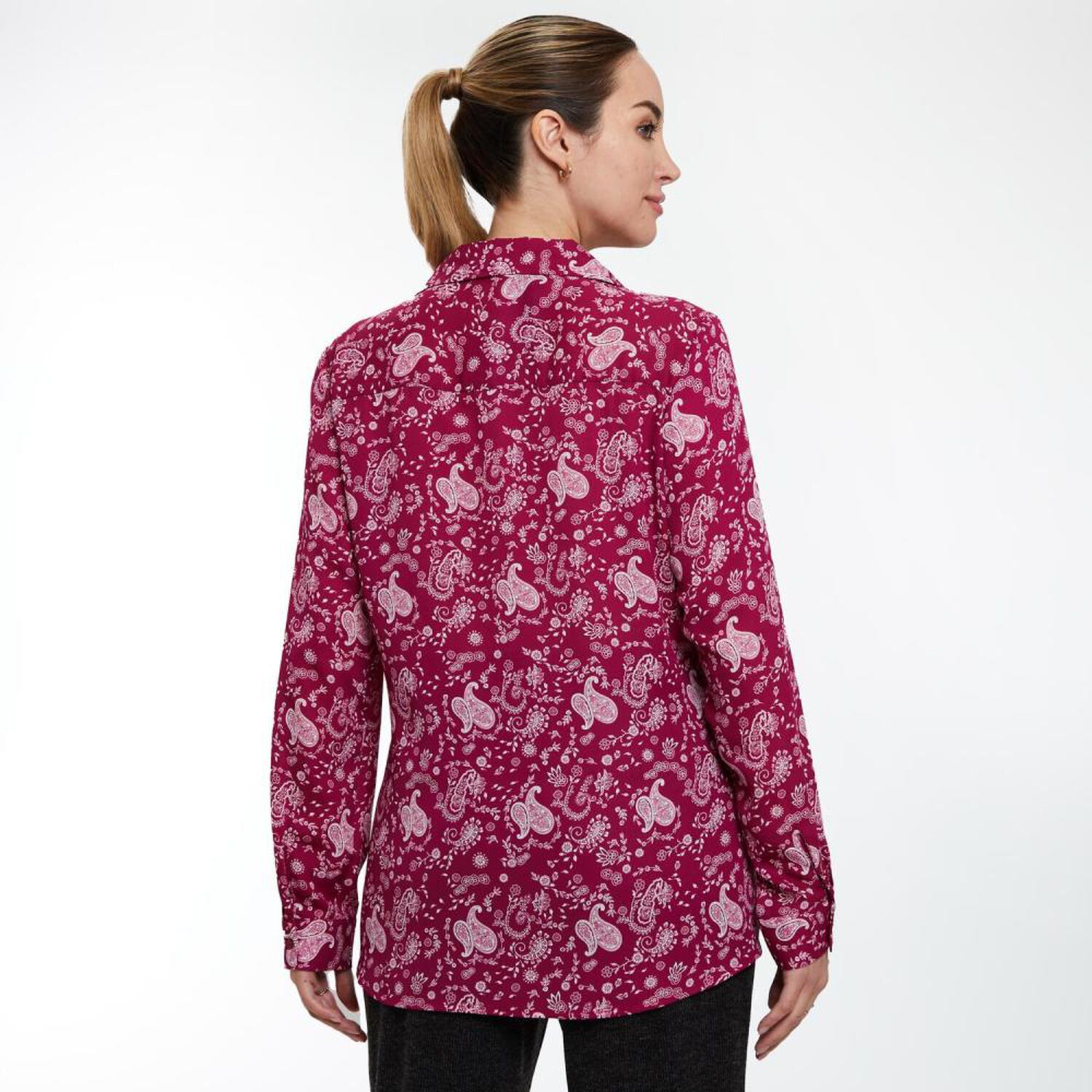 Blusa Manga Larga Cuello Camisero Mujer Lesage image number 3.0