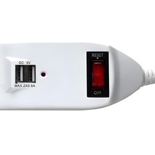 Alargador Zapatilla Con Switch 6 Posiciones 2 Usb- Cert. Sec