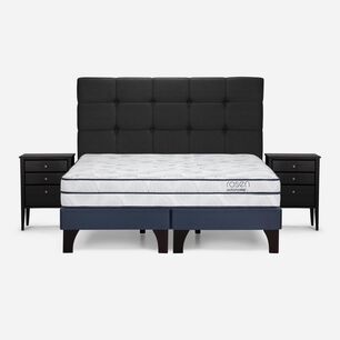Cama Europea Rosen Autonomy Sky / 2 Plazas / Base Dividida + Set De Maderas Issey Grafito