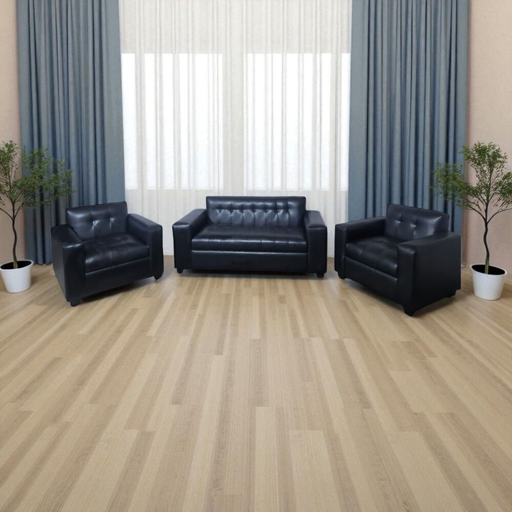 Juego De Living Ecocuero Negro image number 4.0