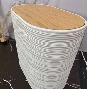 Cesto De Basura Papelera Oval Blanco 24x25.5 Cm