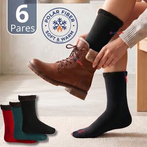Pack 6 Pares Calcetines Chiporro Mujer Surtidos Ultra T&eacute;rmico Invierno Polar Unicolor