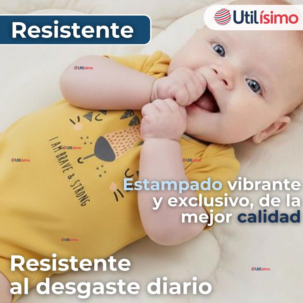 Pack 5 Bodys Ni&ntilde;o Manga Corta Tedmimak 100% Algod&oacute;n Baby Tiger image number 6.0