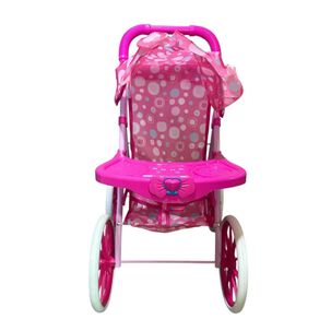 Juguete Coche Cuna Plegable Para Mu&ntilde;ecas Rosado Infantil