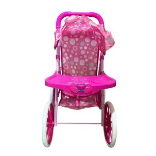 Juguete Coche Cuna Plegable Para Mu&ntilde;ecas Rosado Infantil