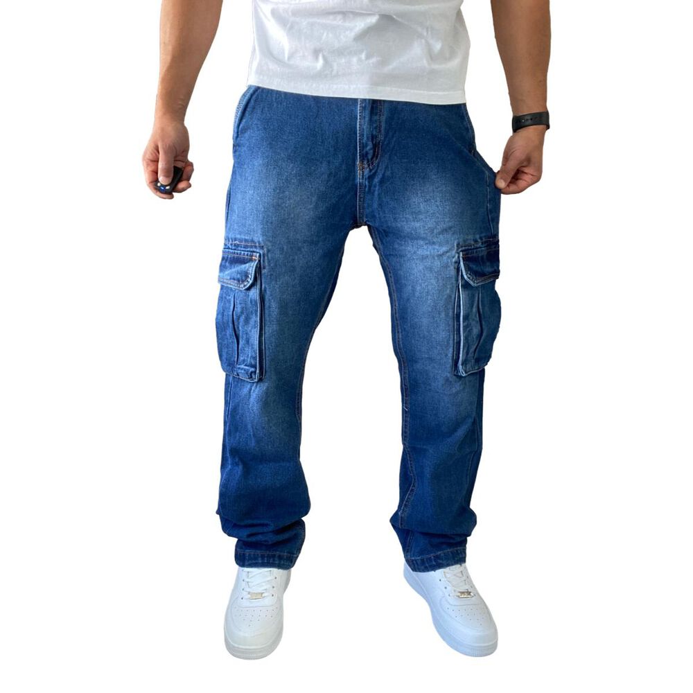 Jeans Diábolo Cargo Relaxed Fit Hombre image number 2.0
