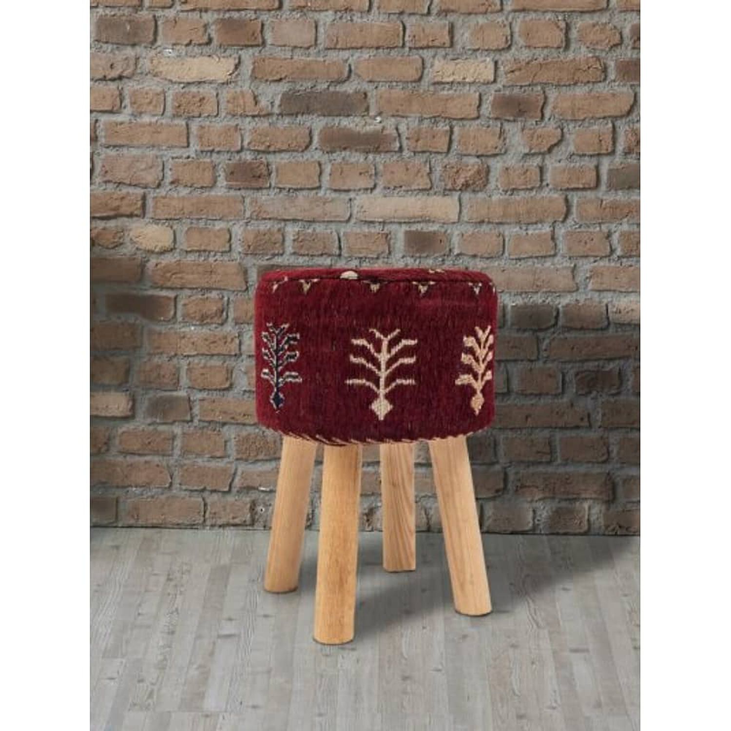 Taburete Jacquard Burdeo image number 3.0