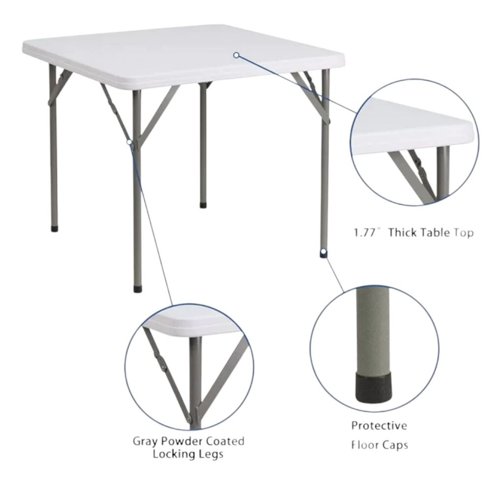 Mesa Plegable Camping Portátil Eventos 86x86 Cm image number 0.0