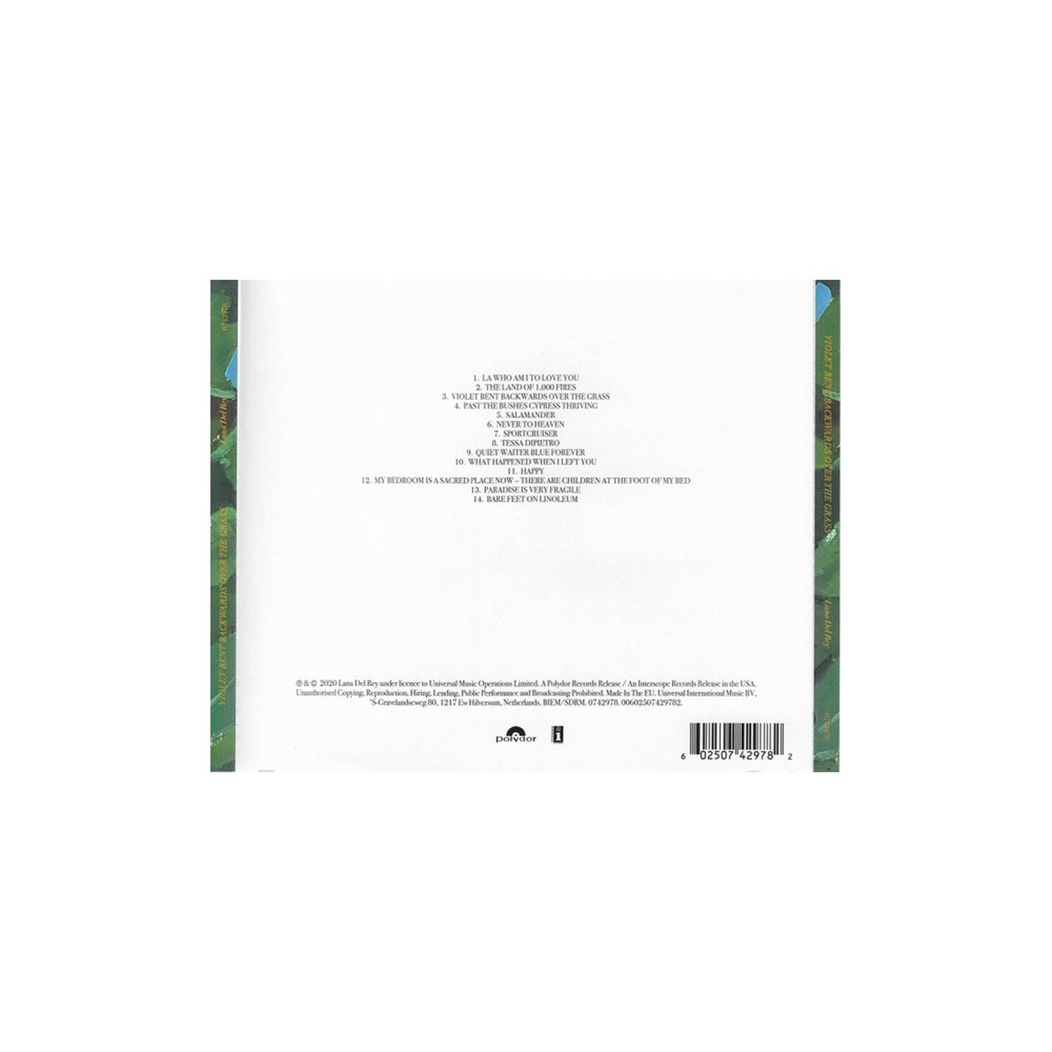 Lana Del Rey - Violet Bent Backwards Over The Grass | Cd image number 1.0