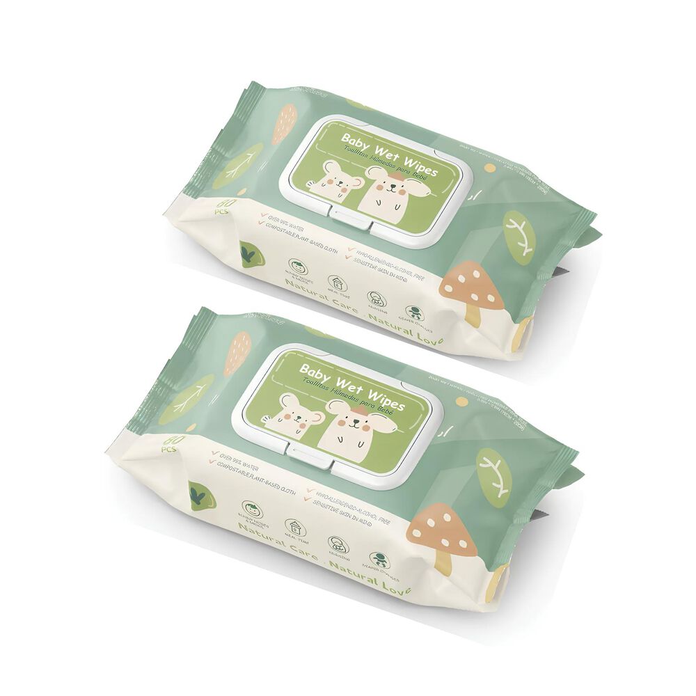 Toallitas Húmedas Con Tapa Pack 2x80 Unidades Lubabycas image number 0.0
