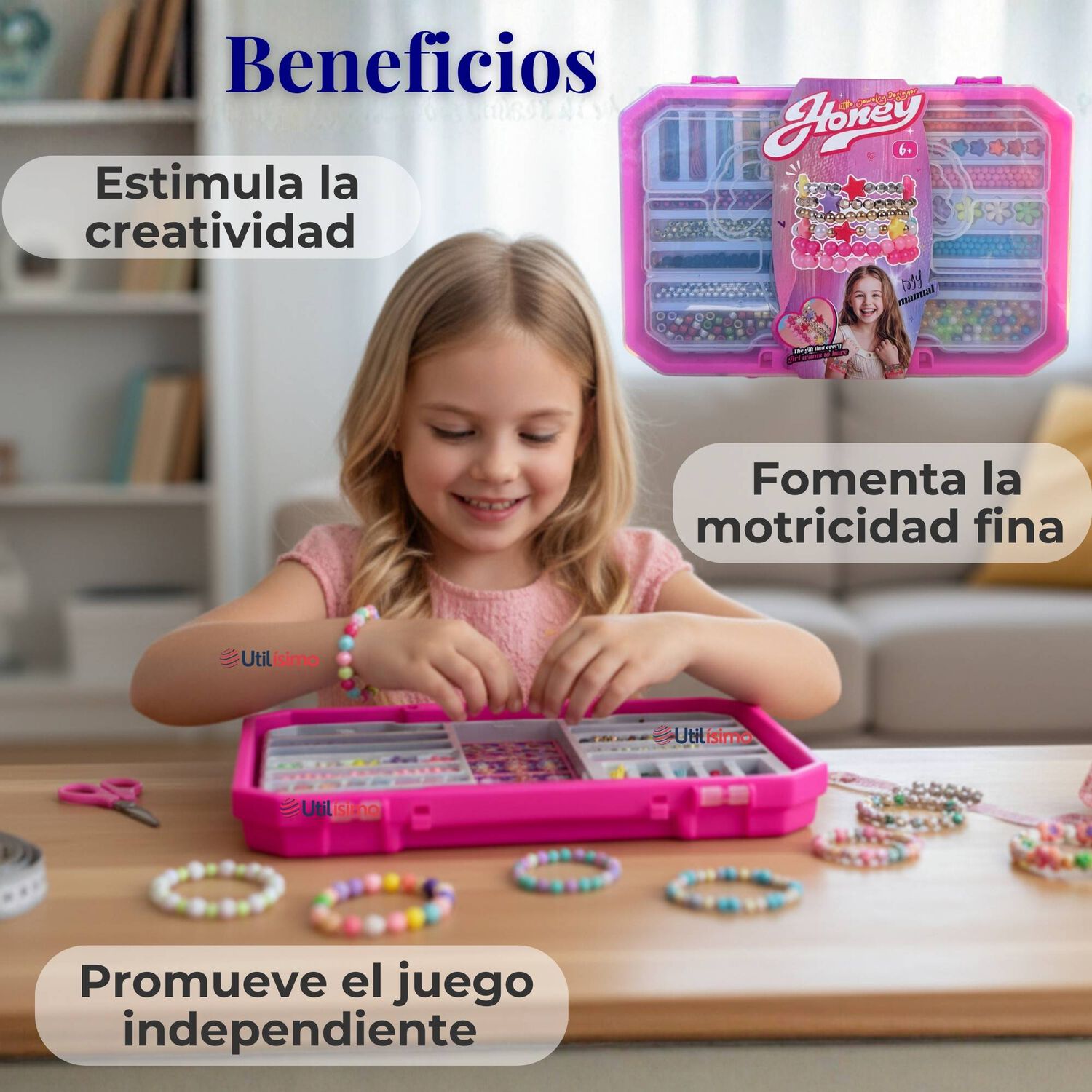 Set De Mostacillas Juguete Para Armar Crear Pulseras Y Collares image number 6.0