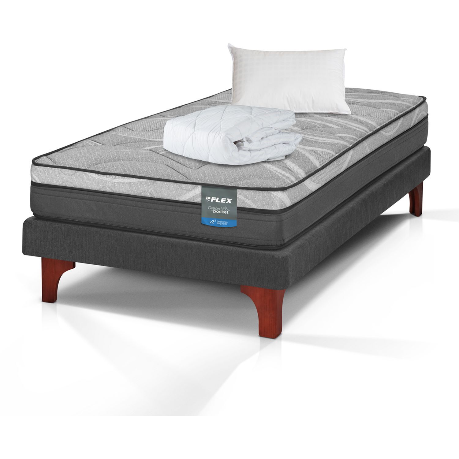 Cama Europea Flex Dream Pocket / 1.5 Plazas image number 3.0
