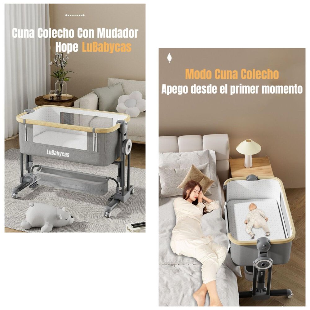 Cuna Colecho Con Mudador Colch&oacute;n Mosquitero Lubabycas Rosada image number 4.0