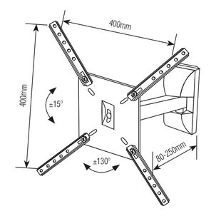 Soporte De Tv Para Cocina Con Brazo De 19cm 10" A 55" Inclinable Sbrlb130b Brasforma
