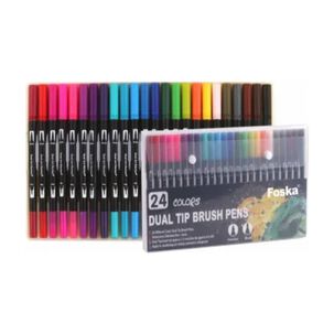Set 24 Lettering Marcadores Doble Punta Pincel Brush