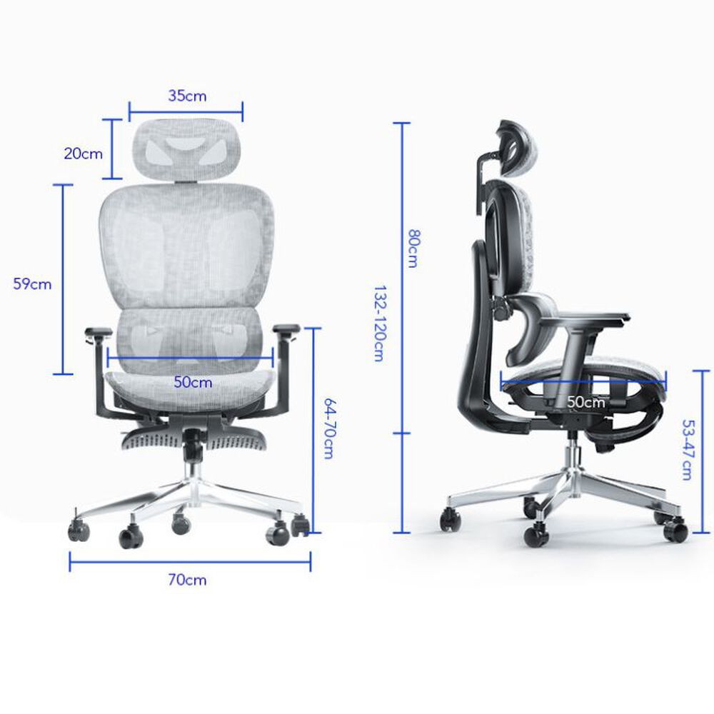 Silla Oficina &Eacute;lite Ergon&oacute;mica Soporte Lumbar Cervical Ajustable image number 4.0