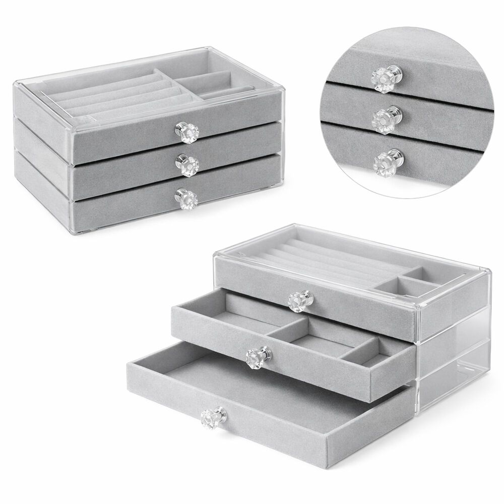 Organizador De Joyas Elegante 2 Pisos Acr&iacute;lico Caja Joyero image number 1.0