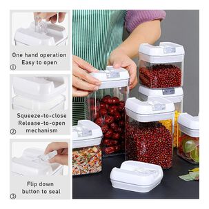Set 5 Contenedores Alimento Herméticos Plástico Blanco