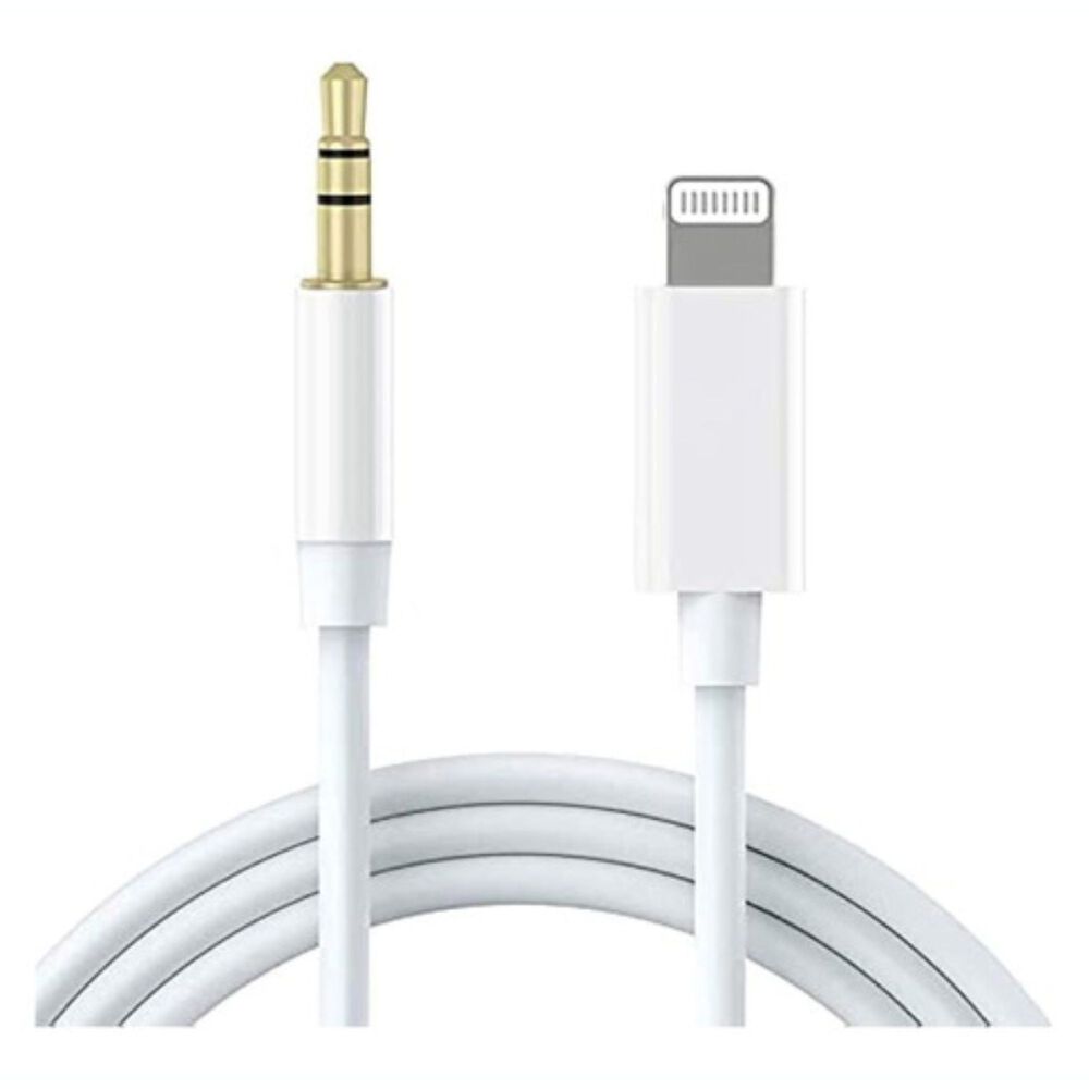 Cable Compatible Iphone Auxiliar 3,5 A Lightning Blanco image number 0.0