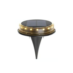 Pack 2 Lampara Disco Solar Impermeable Estaca Jardin Luz Calida