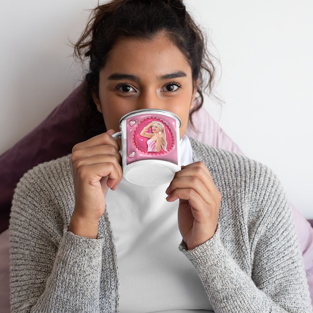 Taza Enlozada Lechera Barbie Pelicula Corazones Muñeca image number 2.0