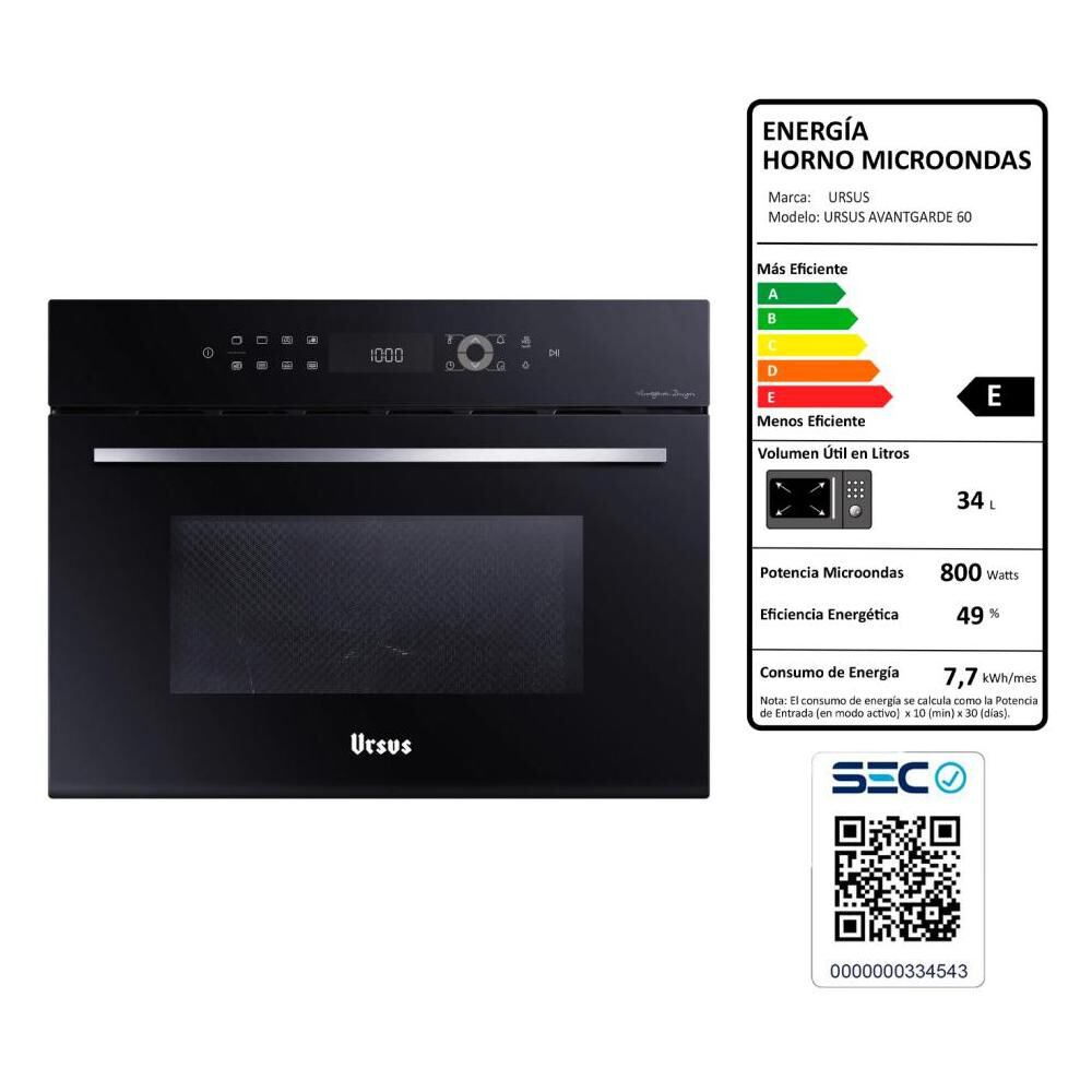Microondas Trotter Vantgarde 60 / Microondas 1000w / Grill 1650w image number 2.0