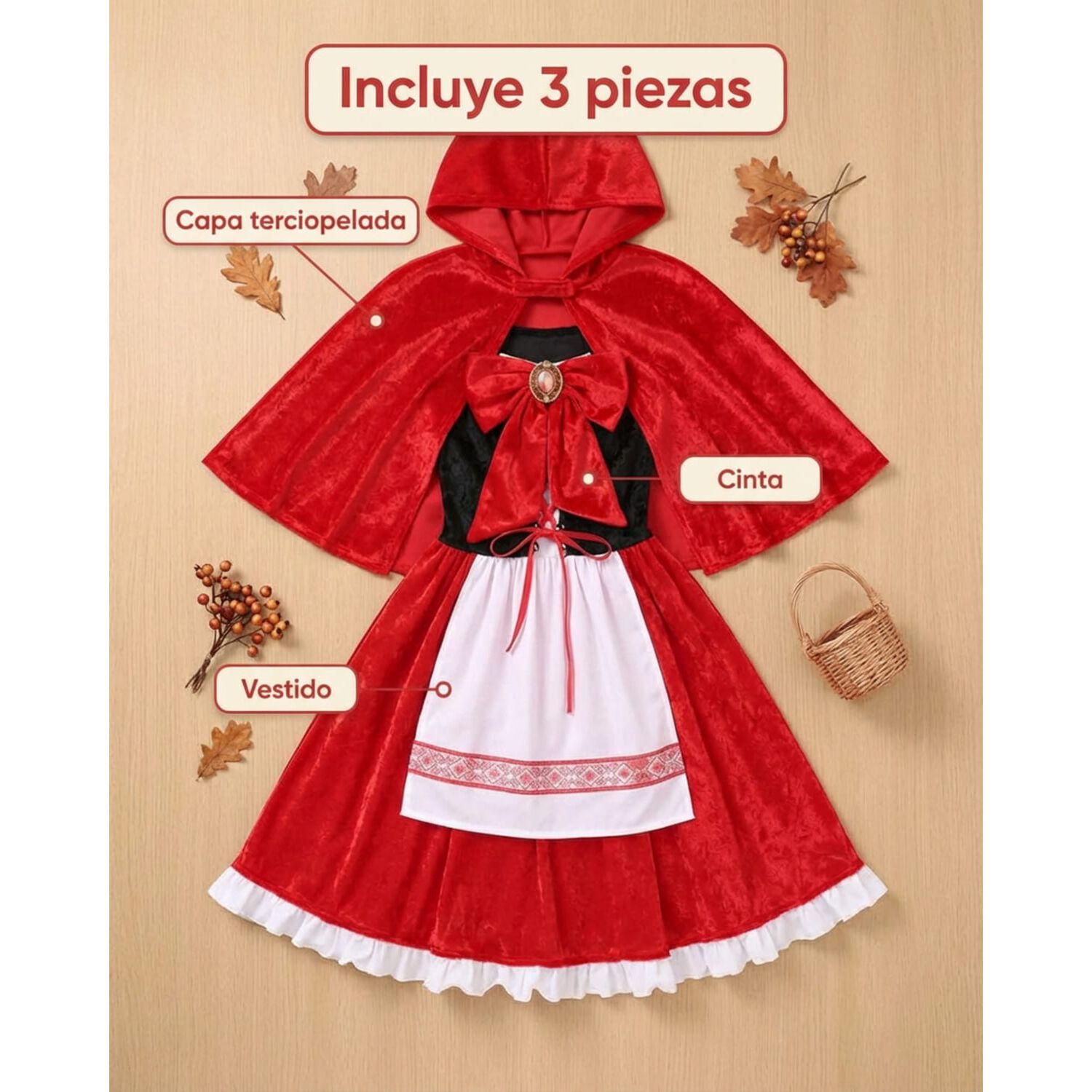 Disfraz Infantil Caperucita Roja Completo image number 2.0