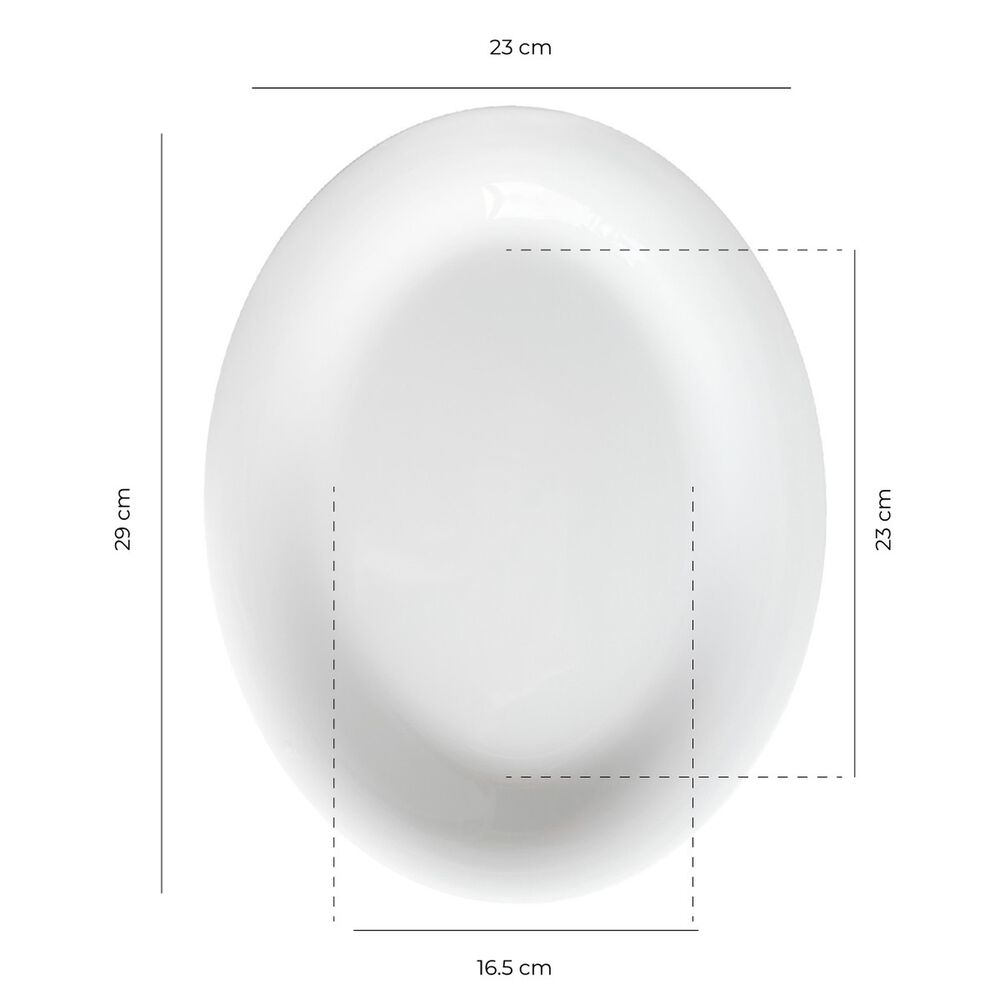 Set De 6 Platos Melamina Ovalado Borde Ancho Blanca 29x23 Cm L&iacute;nea Cl&aacute;sica image number 6.0