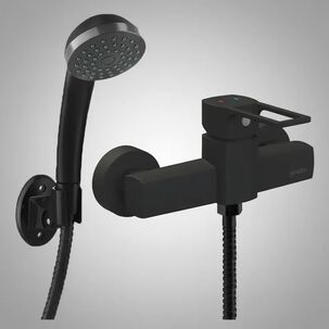 Monomando Llave Grifo Para Ducha Modelo Alatri Marca Stretto Color Negro Mate
