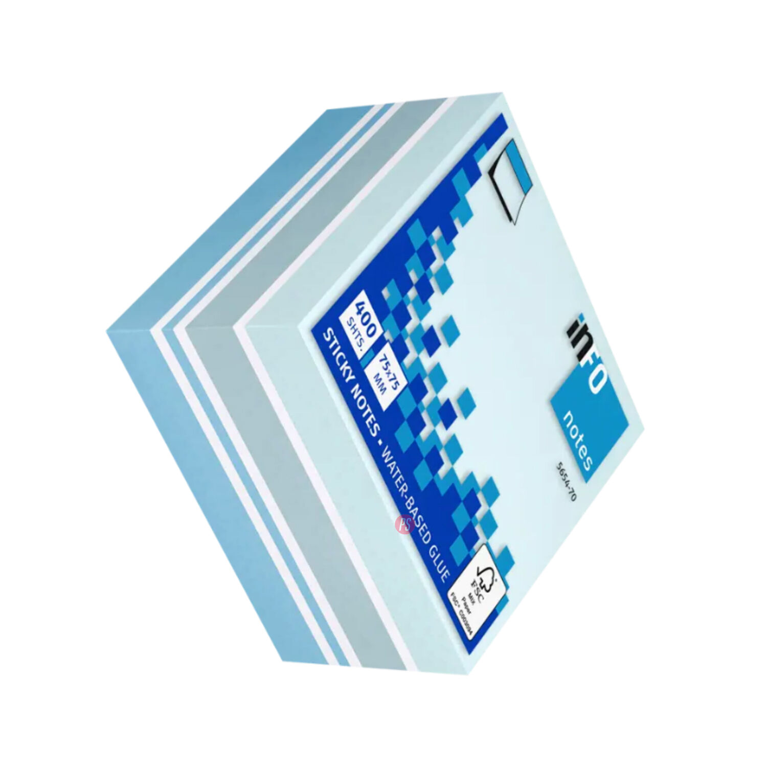 Pack 400 Notas Adhesivas Celeste 75x75mm Info Notes - Ps image number 1.0