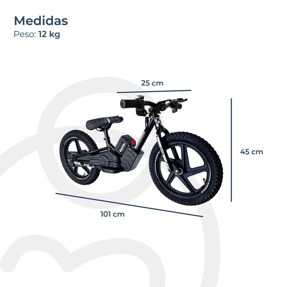 Bicicleta El&eacute;ctrica Beride Aro 12 Negra image number 4.0