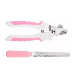 Kit Cortauñas Y Limas Para Perros Y Gatos Mascotas Rosado