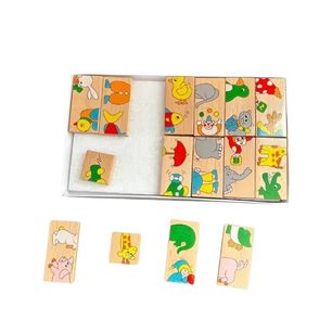 Domino Madera Animales Juego Didactico Para Ni&ntilde;os