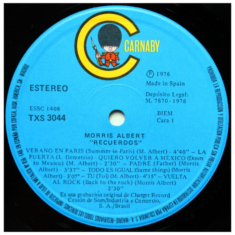 Morris Albert - Recuerdos | Vinilo Usado image number 2.0