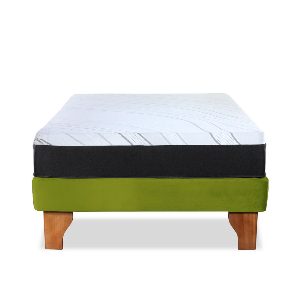 Cama Europea Zen Pro 1.5 Plazas Tela Velvet Pistacho image number 2.0