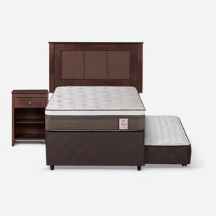 Cama Nido Rosen New Style 6 / 1.5 Plazas / Base Normal + Set De Maderas Rachel