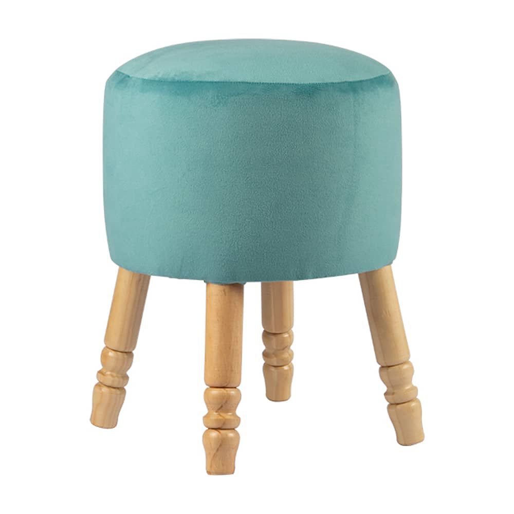 Pouf Bird Dise&ntilde;o Turquesa Felpa 35x35x45 Cm image number 1.0