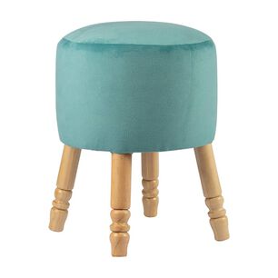 Pouf Bird Dise&ntilde;o Turquesa Felpa 35x35x45 Cm